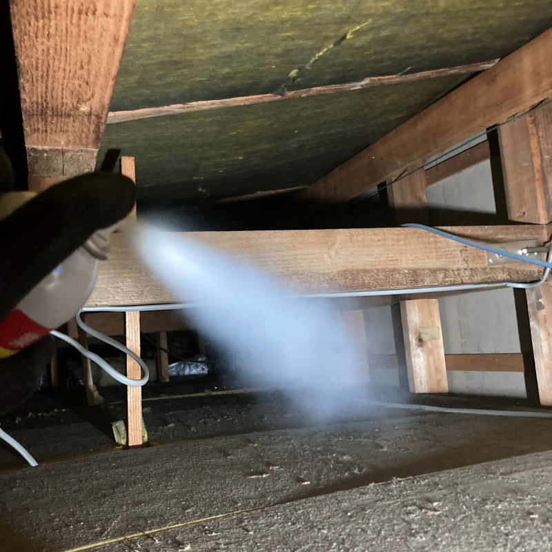 忌避スプレーを散布