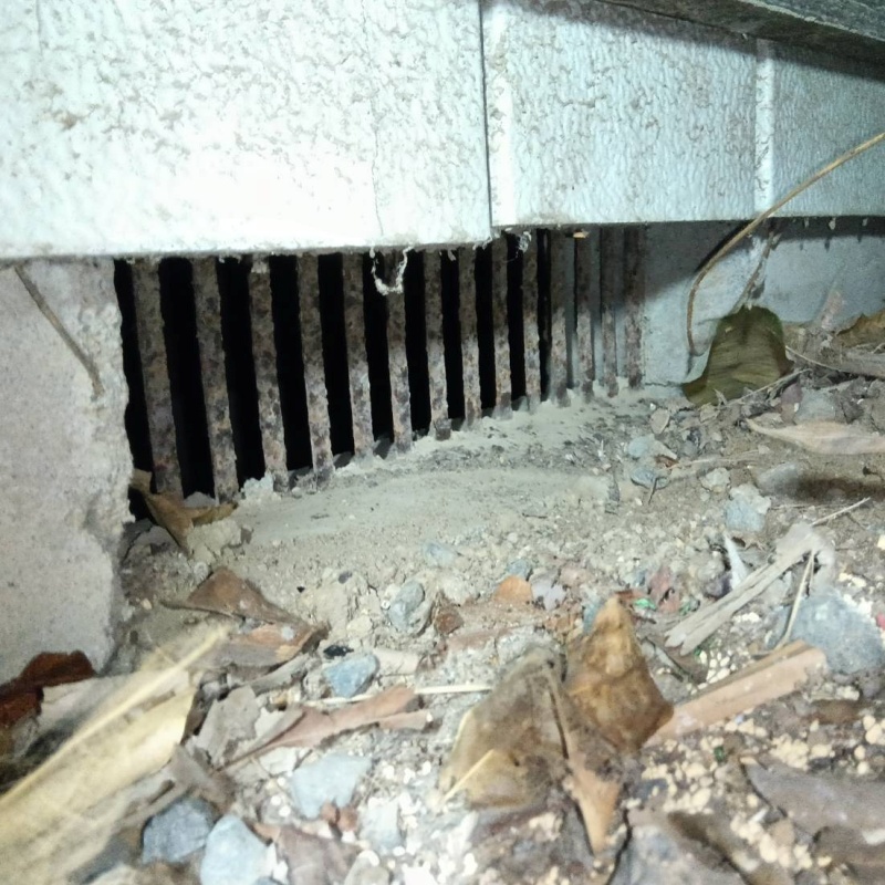 施工前の床下換気口