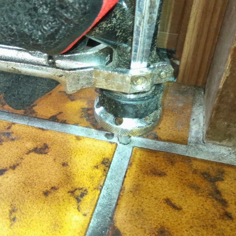 タイルの目地からシロアリ駆除剤を注入