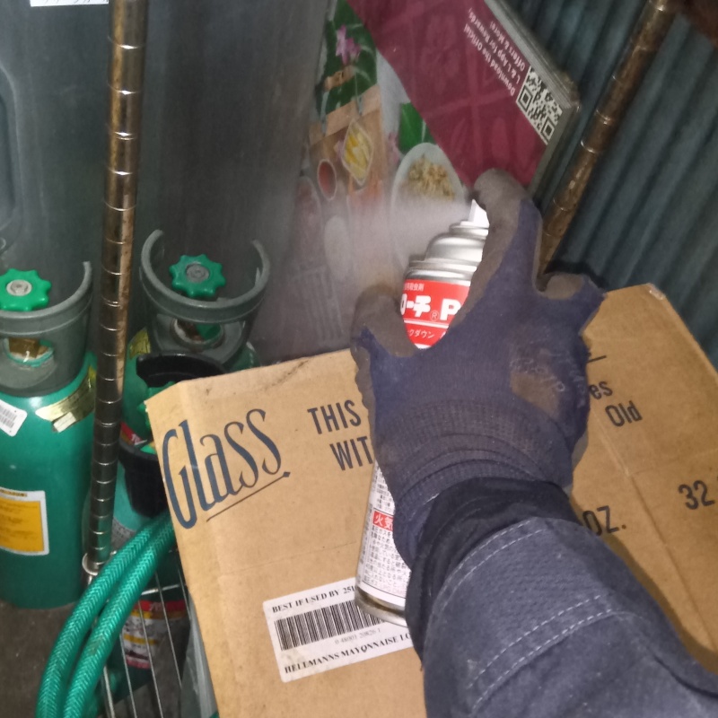 殺虫剤をスプレー