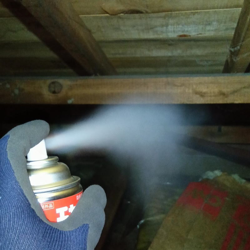 殺虫剤をスプレー