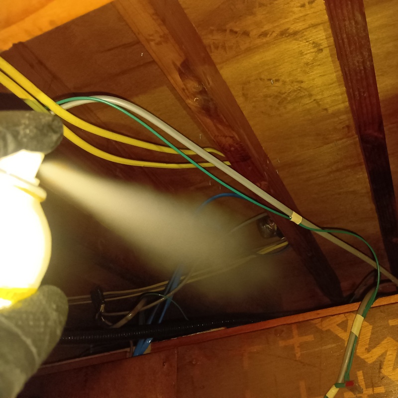 天井裏に忌避スプレーを散布