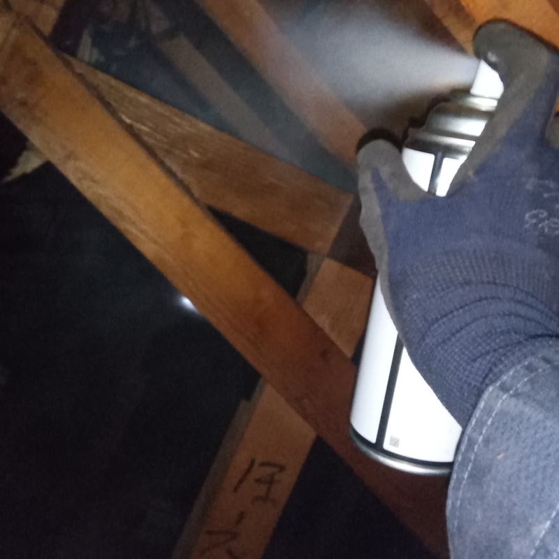 殺虫剤をスプレー