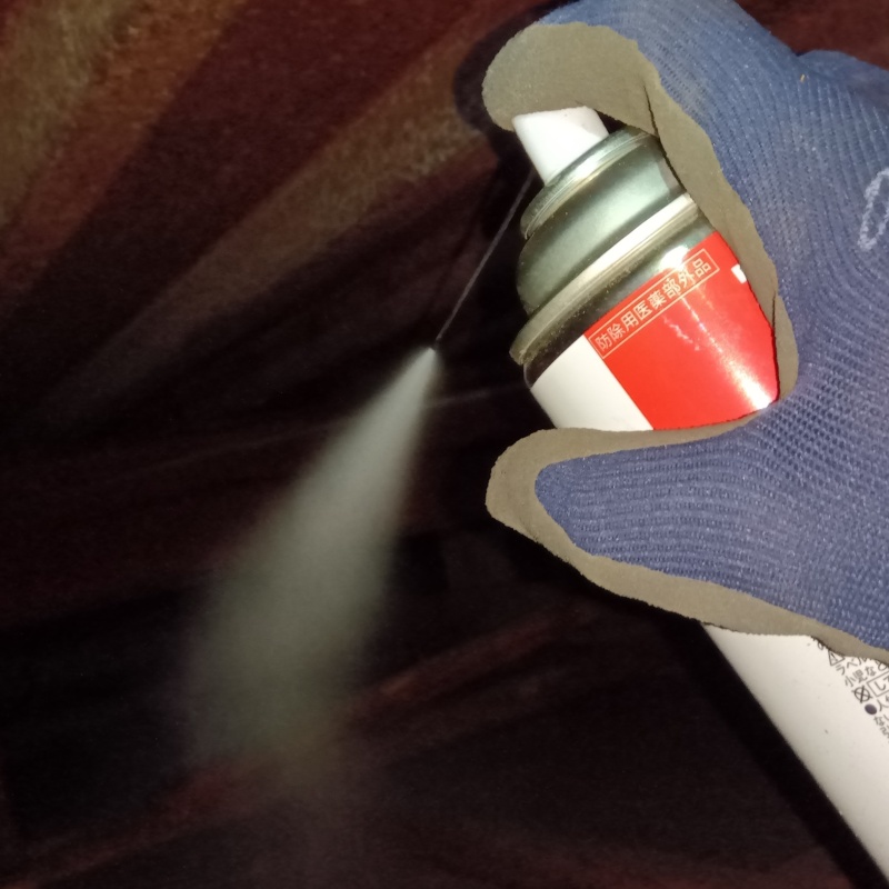 殺虫剤をスプレー