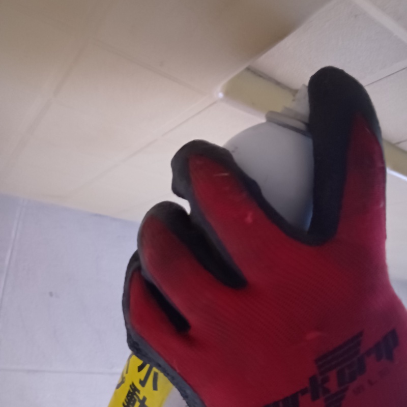 天井の点検口から忌避スプレーを散布