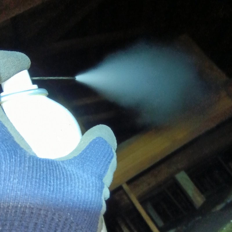 忌避スプレーを散布