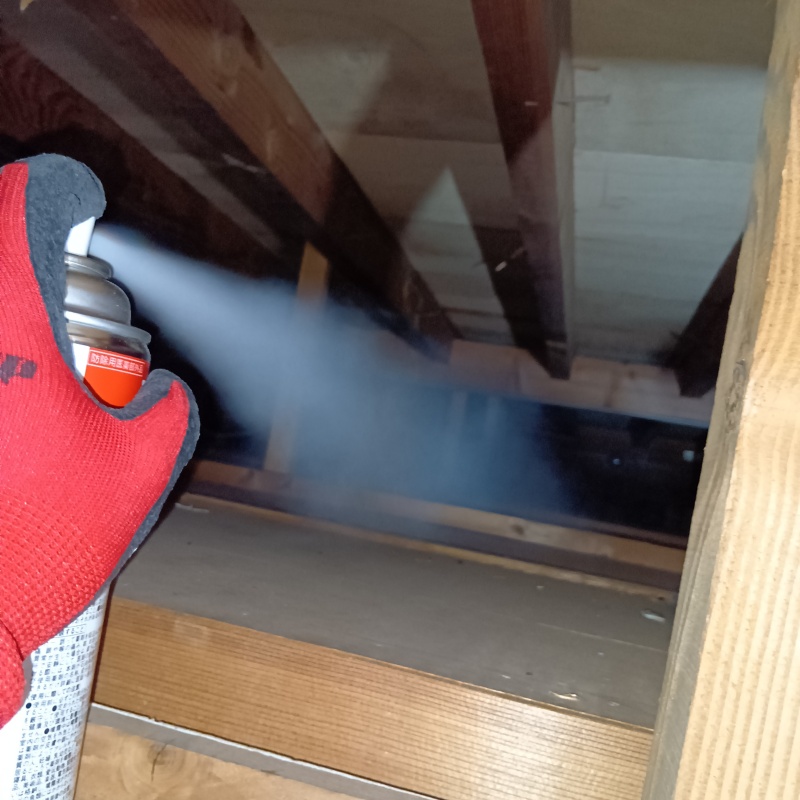 殺虫剤をスプレー