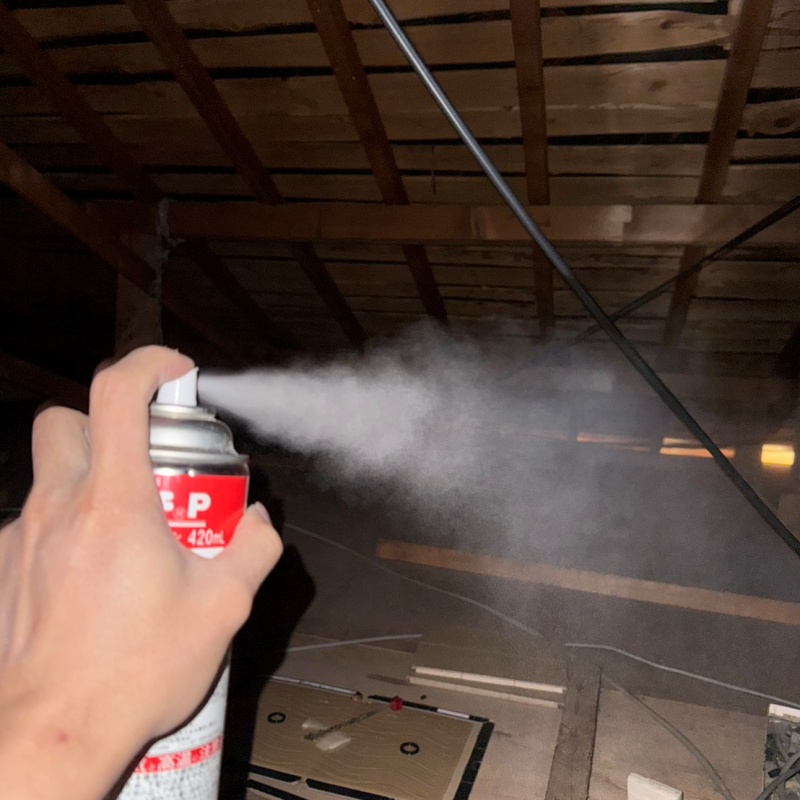 殺虫剤をスプレー