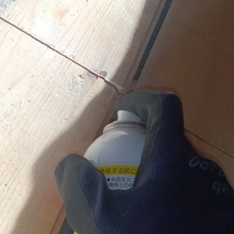 天井裏に忌避剤をスプレー