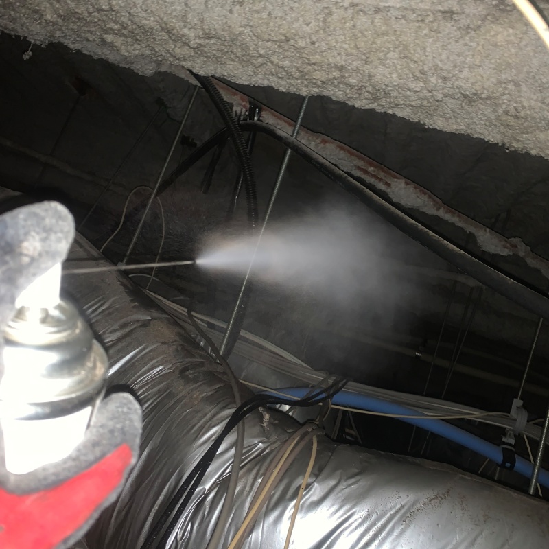 殺虫剤をスプレー