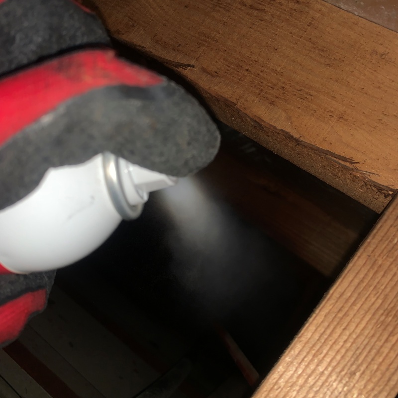 忌避スプレーを散布