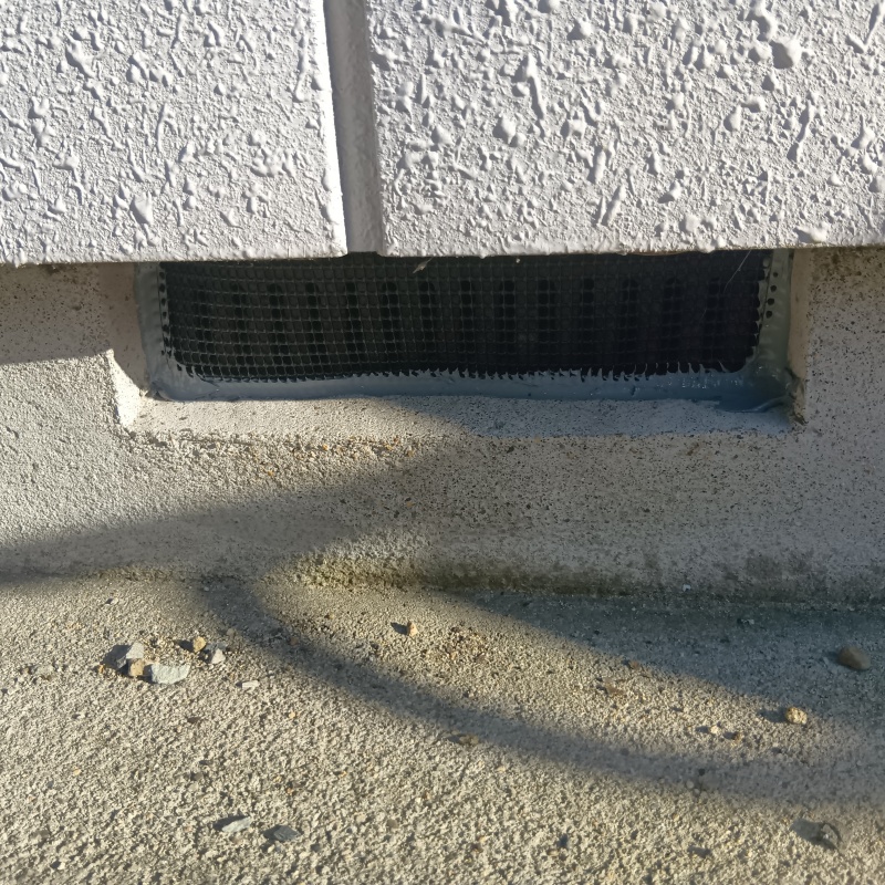 床下換気口を封鎖