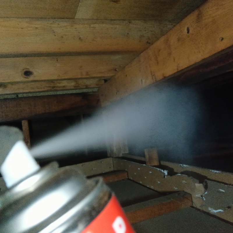 殺虫剤をスプレー