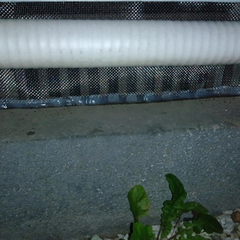 床下換気口に金網を設置