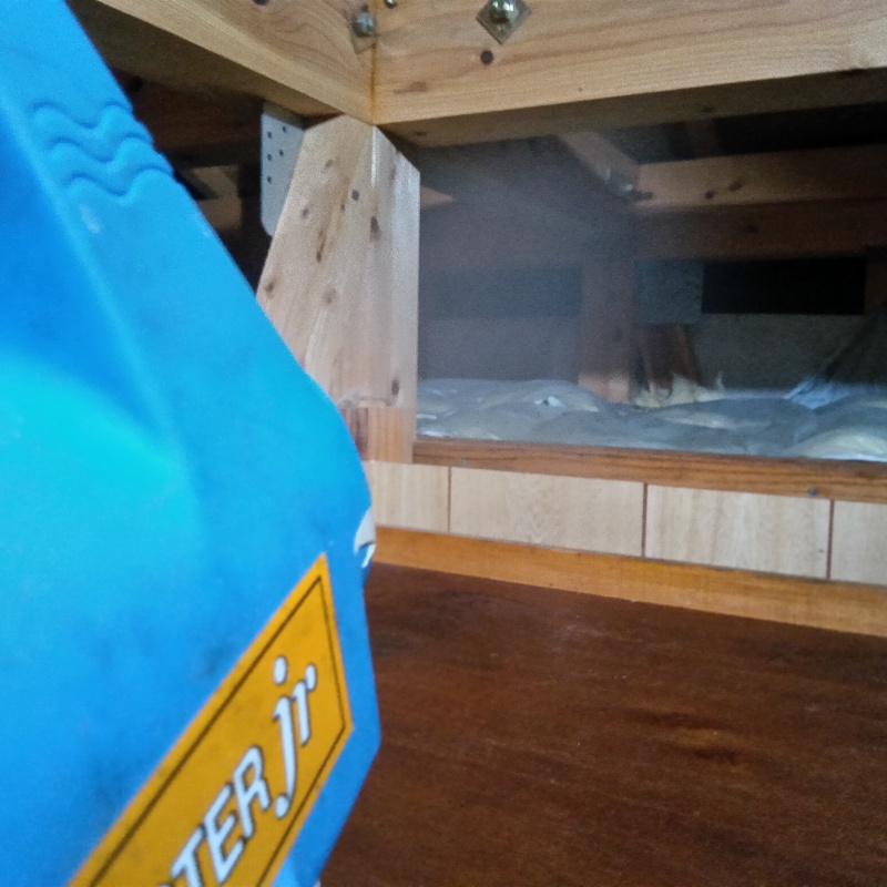 清掃後に噴霧器で除菌・消臭剤を散布