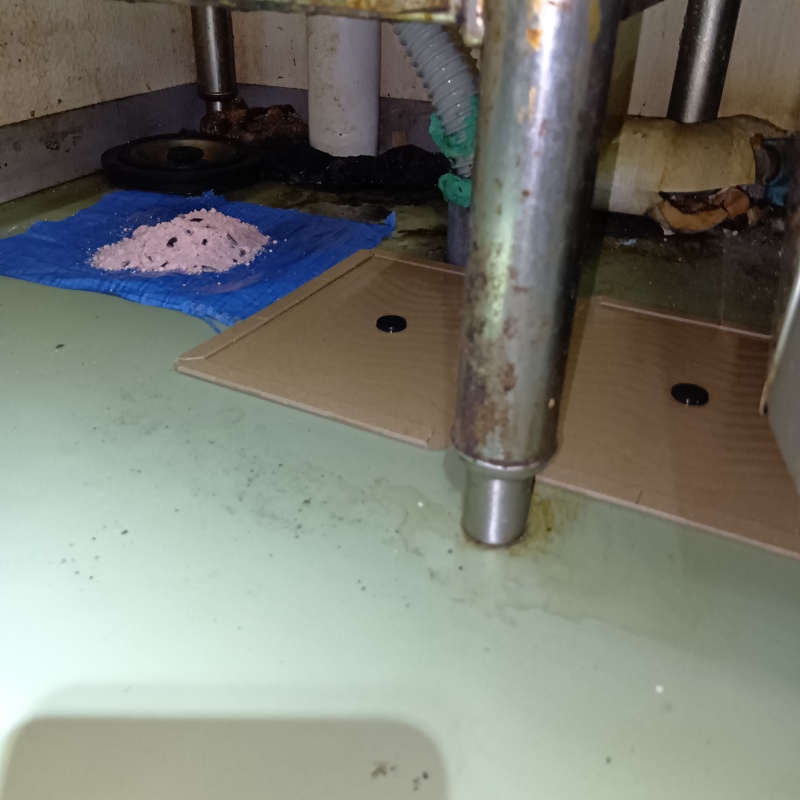 粘着シートと殺鼠剤を設置