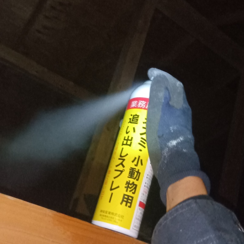 忌避剤をスプレー