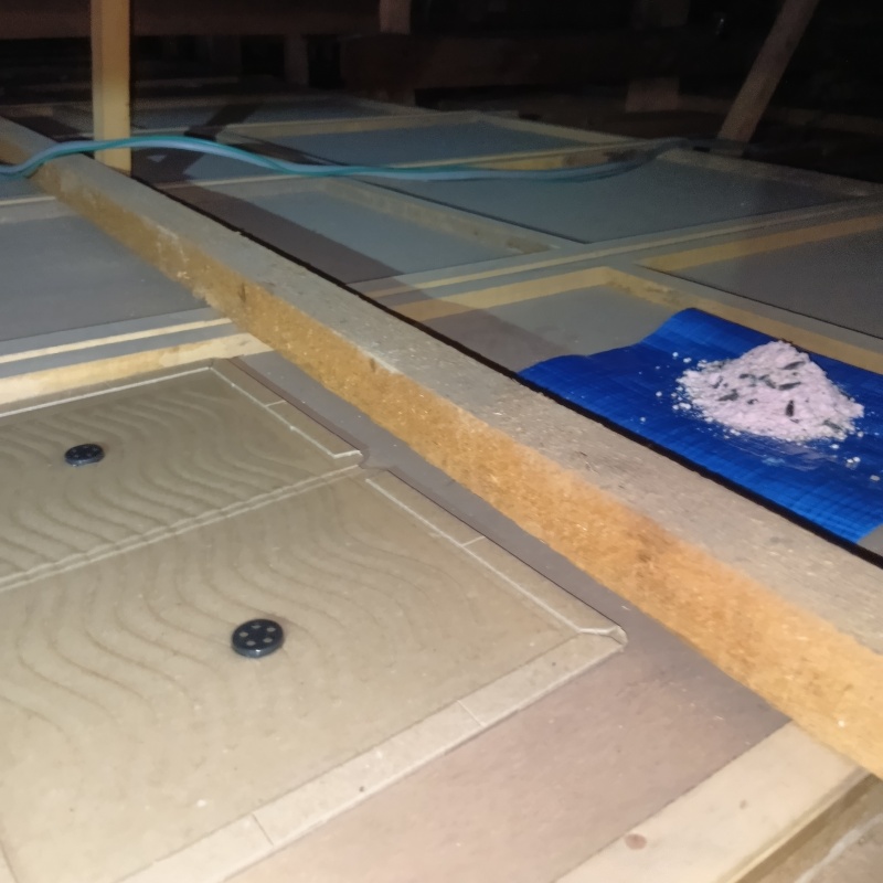 殺鼠剤と粘着シートを設置