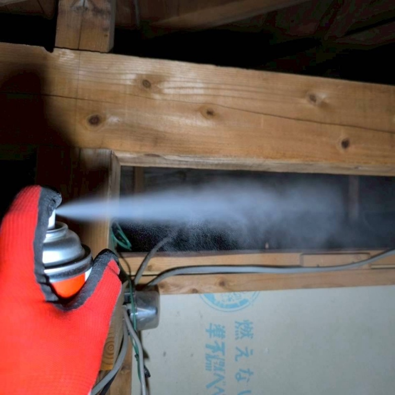 殺虫剤をスプレー