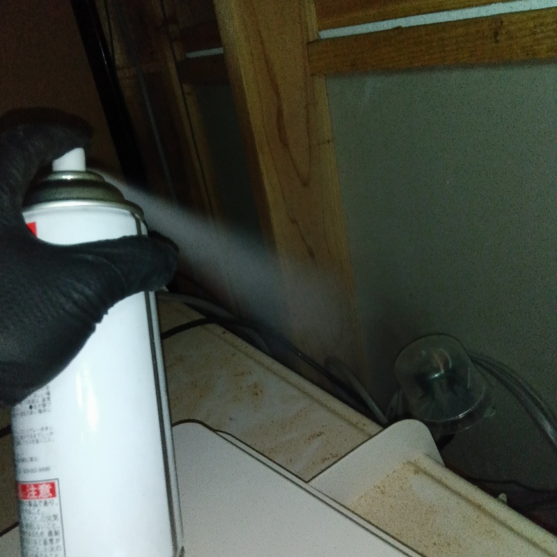 殺虫剤をスプレー