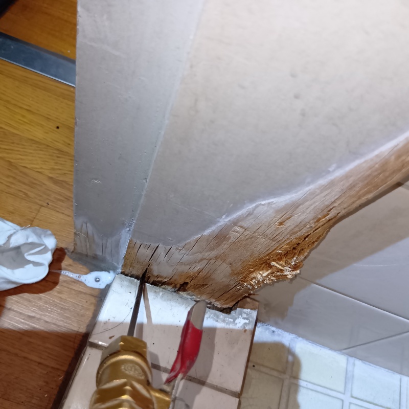 壁にシロアリ駆除剤を注入