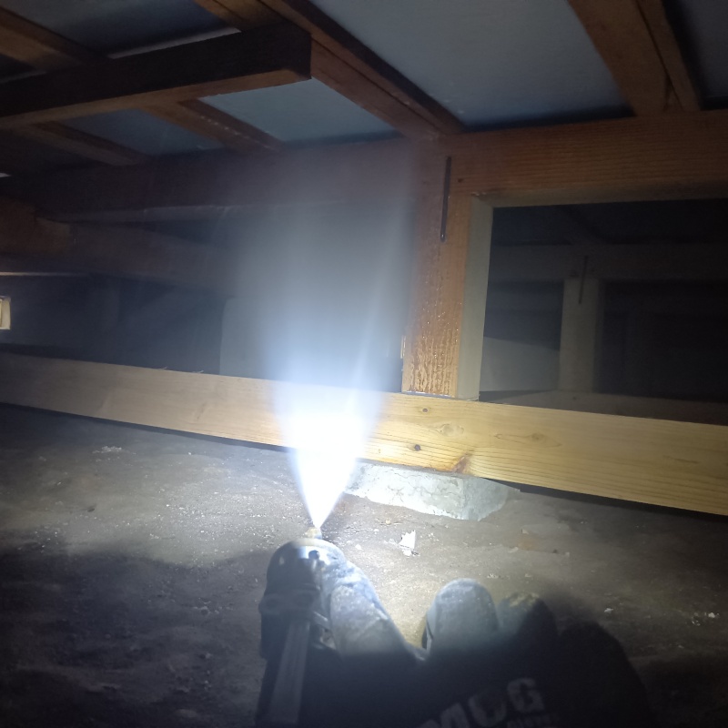 床下木材にシロアリ駆除剤を散布