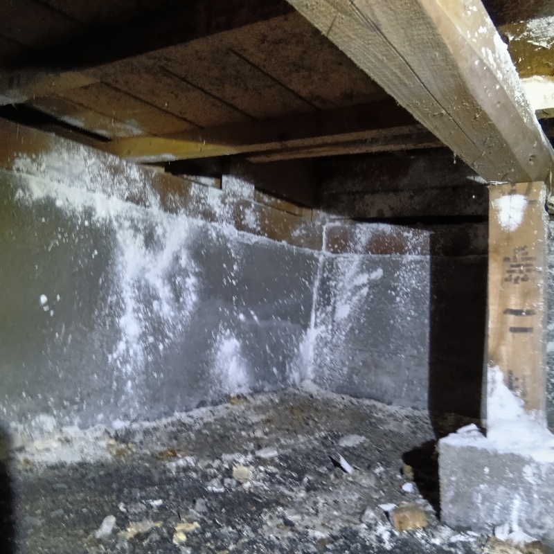 地面・基礎にシロアリ駆除剤を散布