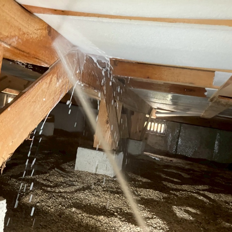 床下断熱材に防蟻剤を散布