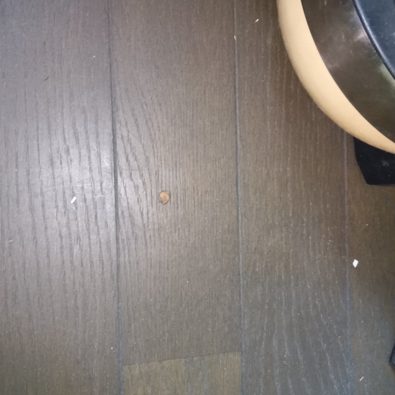 開けた穴を修復した様子