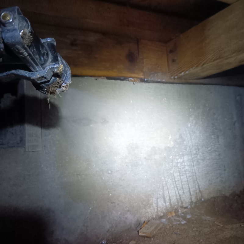 床下の地面にシロアリ駆除剤を散布