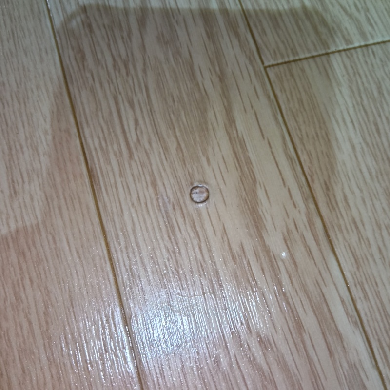 穿孔処理の穴をふさいだ様子