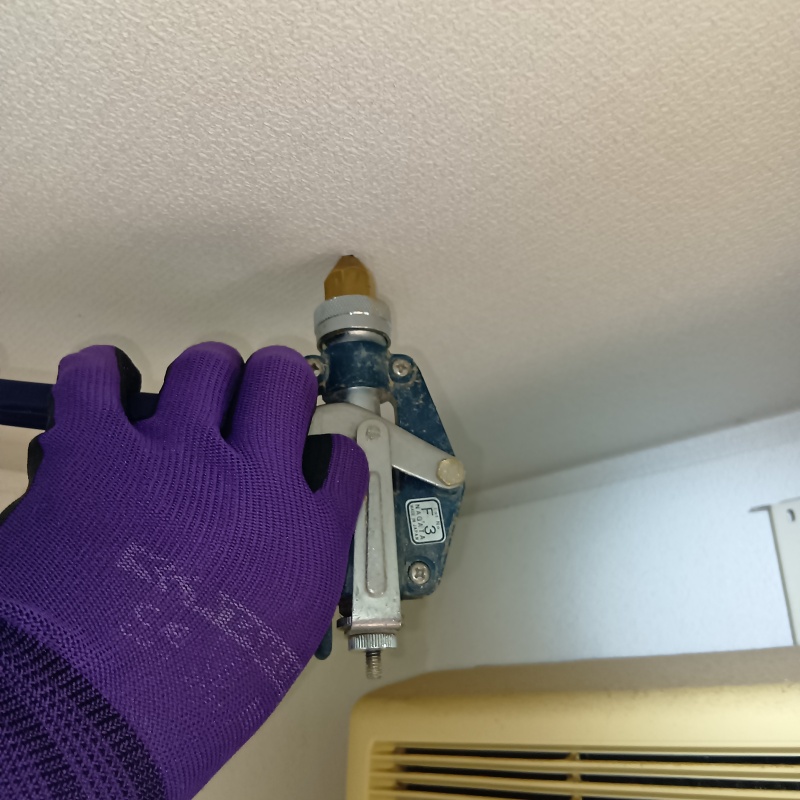 天井にシロアリ駆除剤を注入