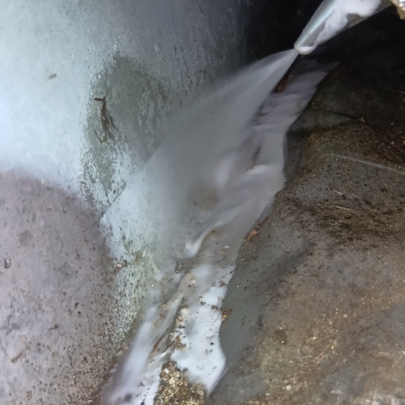 床下の地面に防蟻剤を散布