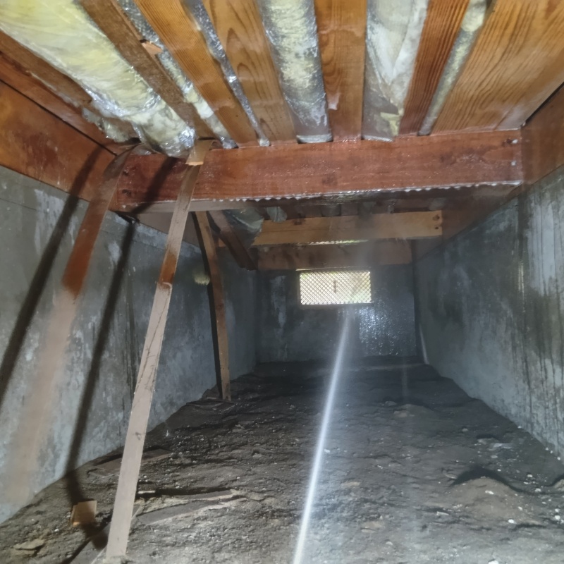 基礎にシロアリ駆除剤を散布