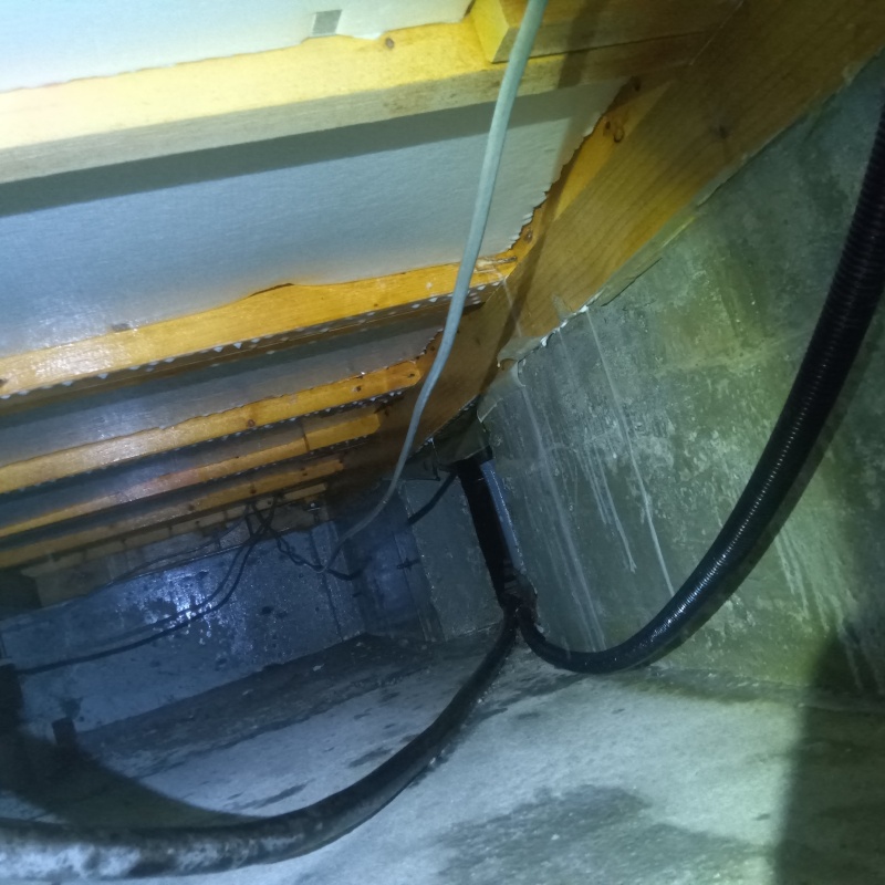 地面・基礎にシロアリ駆除剤を散布した様子