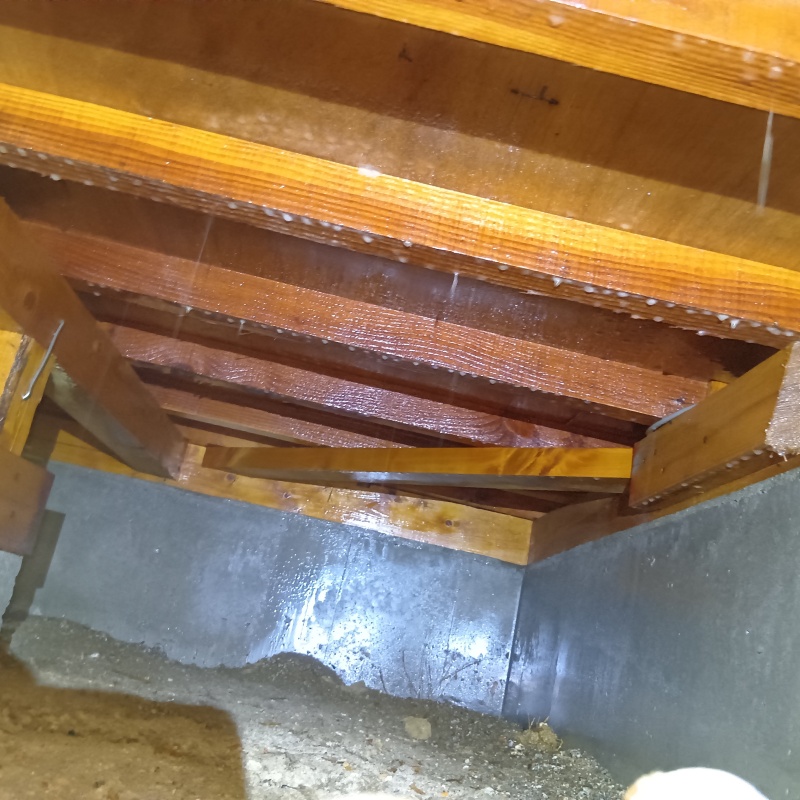 地面・基礎にシロアリ駆除剤を散布した様子