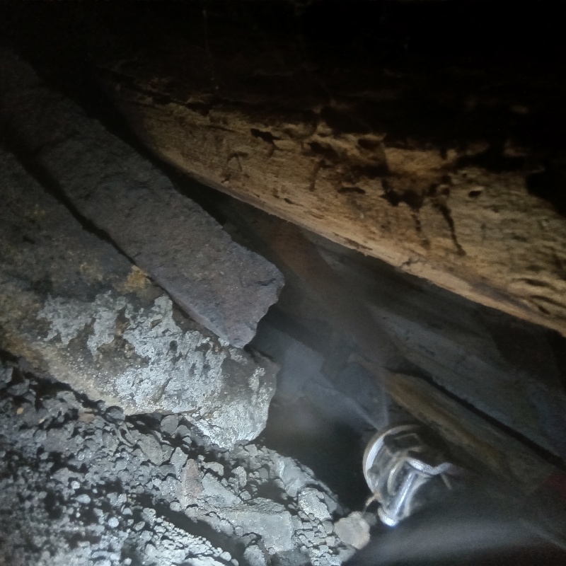 地面にシロアリ駆除剤を散布