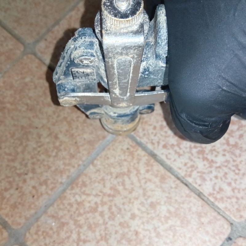 玄関床の目地からシロアリ駆除剤を注入