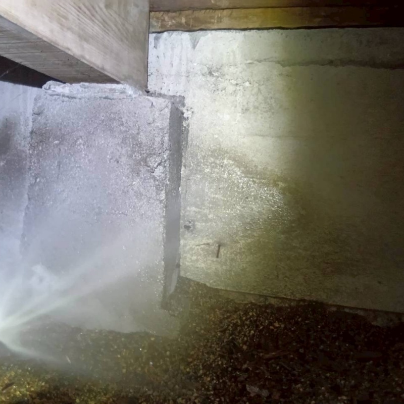 床下木材・断熱材にシロアリ駆除剤を散布