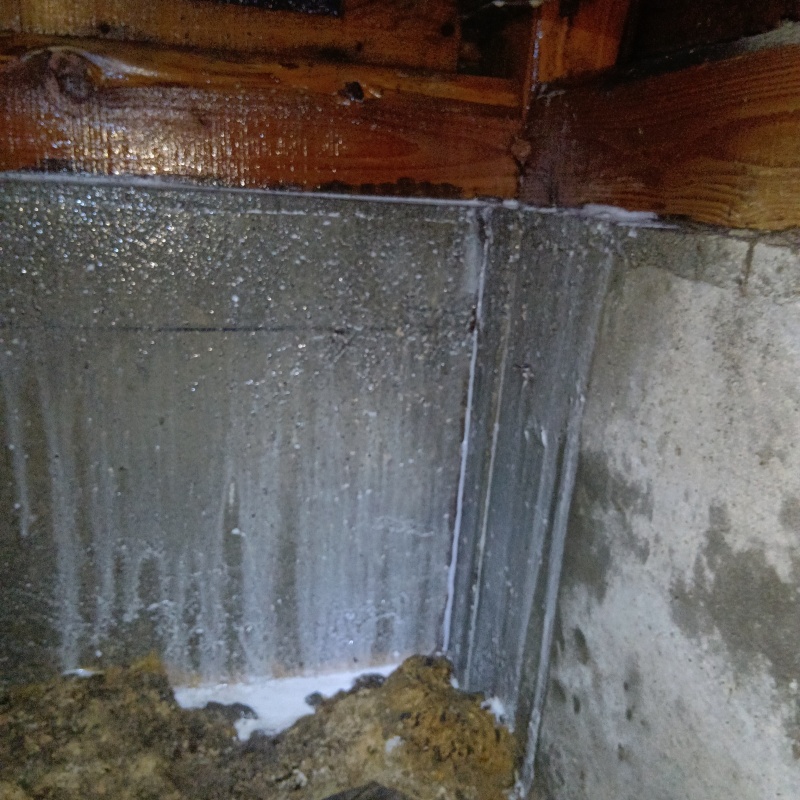 地面・基礎にシロアリ駆除剤を散布した様子