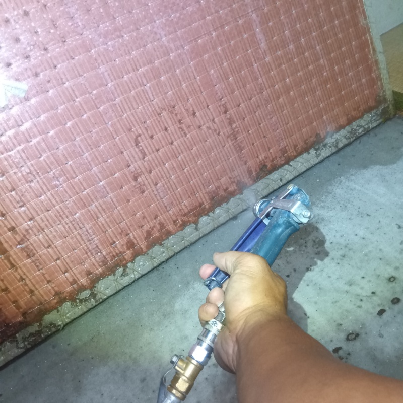 畳裏にシロアリ駆除剤を散布