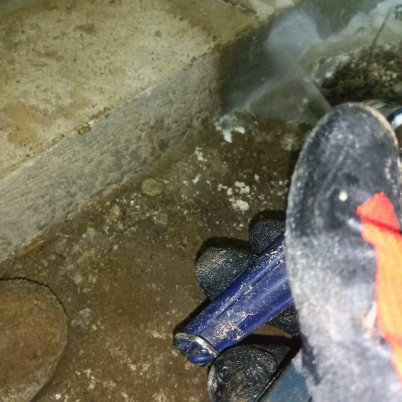 地面に防蟻剤を散布