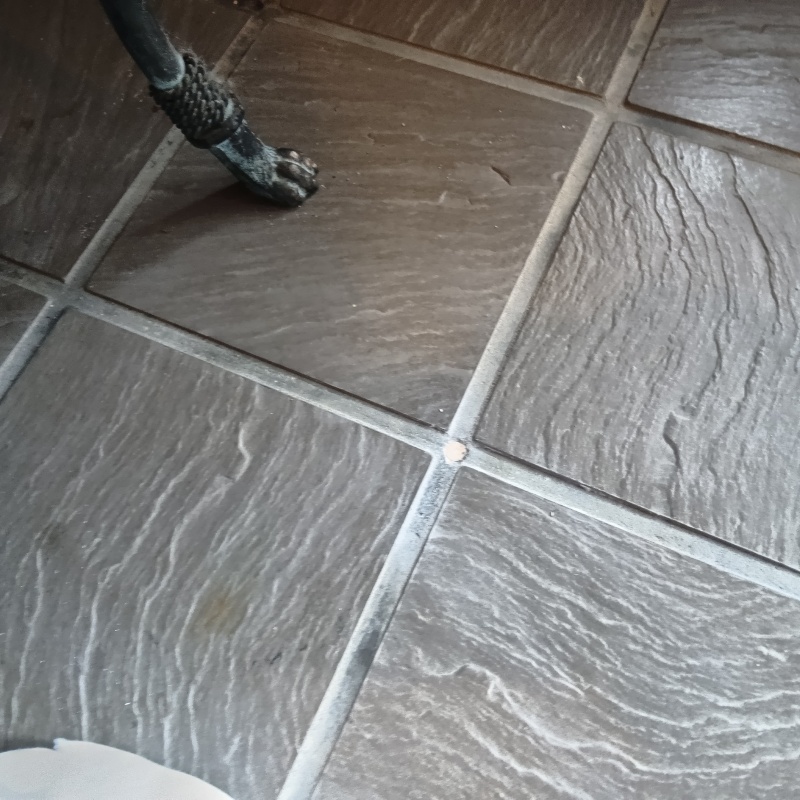 開けた穴を修復した様子