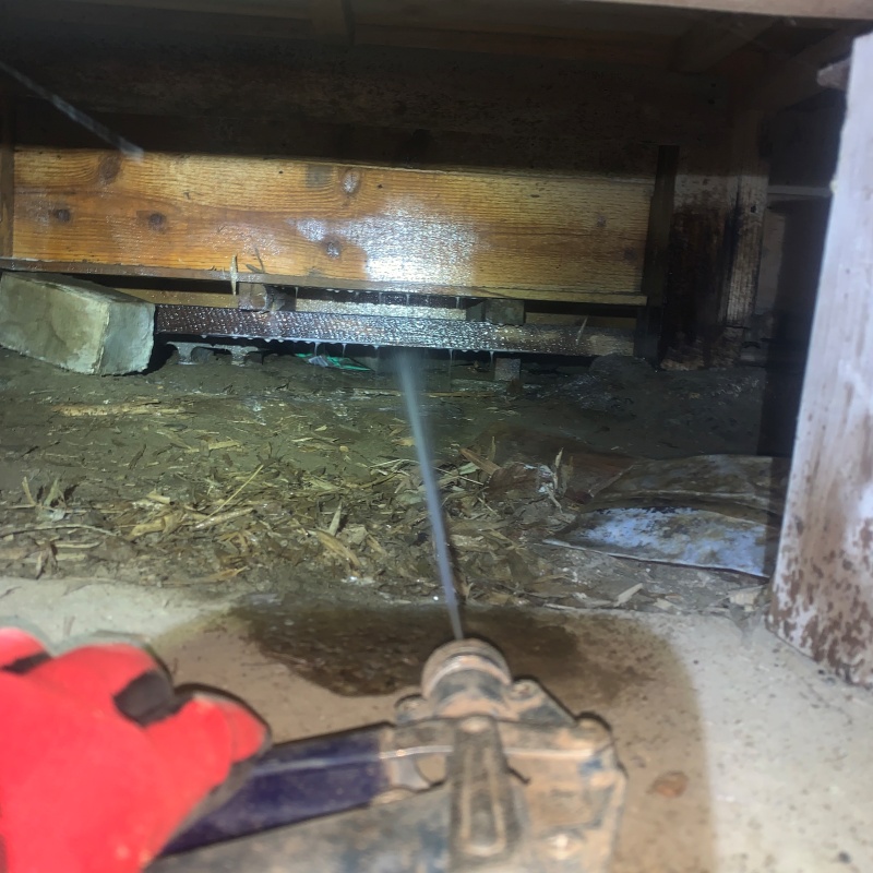 基礎にシロアリ駆除剤を散布