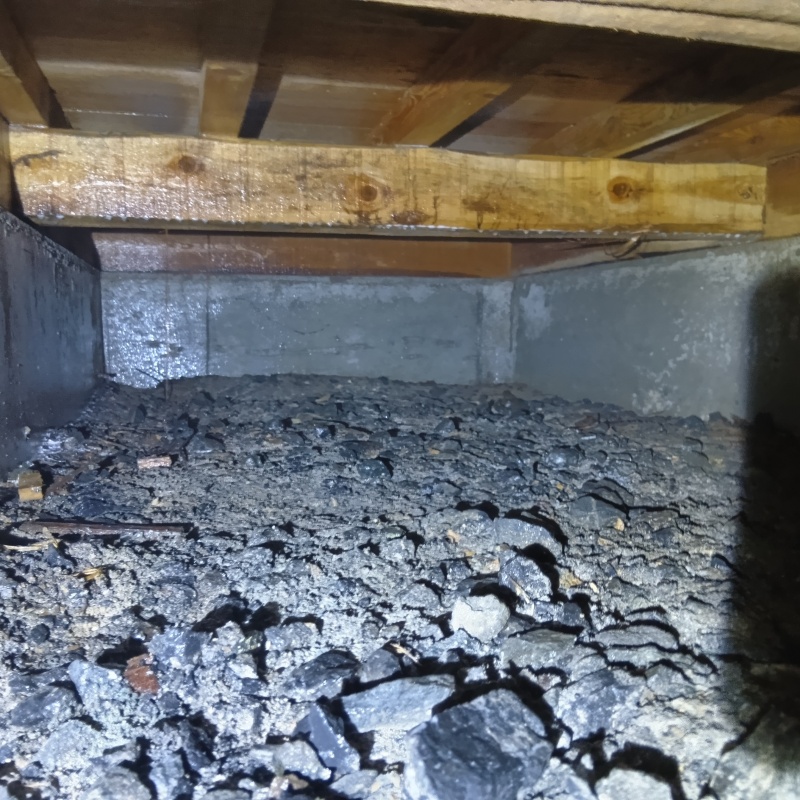 地面にシロアリ駆除剤を散布