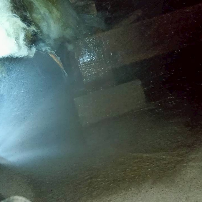 木材と束石が接する部分に防蟻剤を散布