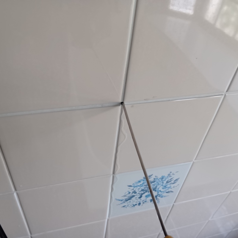 タイルの目地にシロアリ駆除剤を注入