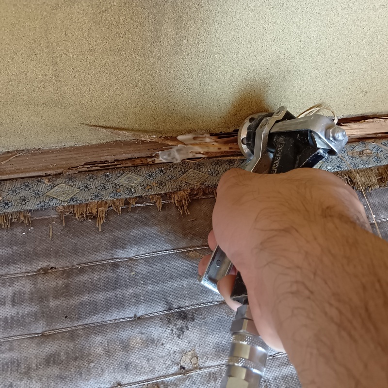 畳まわりに薬剤を注入