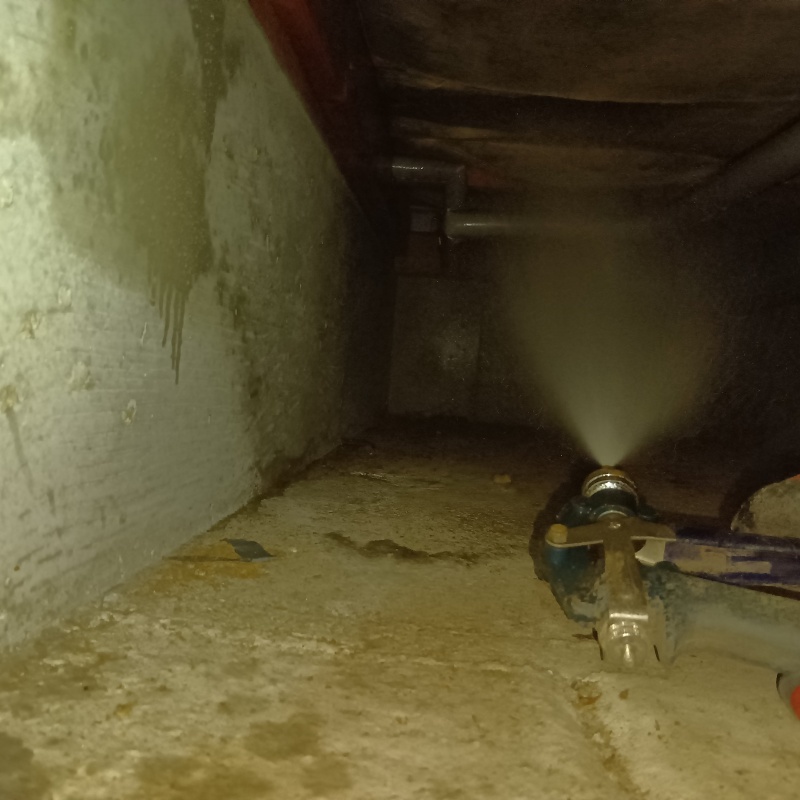 基礎にシロアリ駆除剤を散布