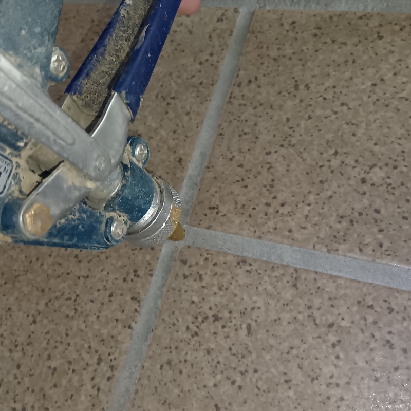 玄関床にシロアリ駆除剤を注入